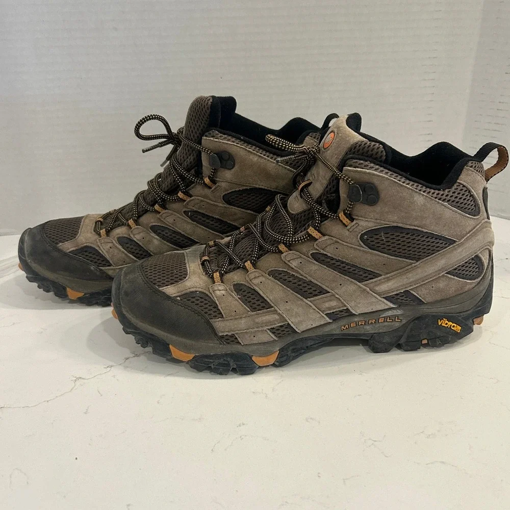Merrell Moab 2 Mid Vent Wide Hiking Boots Mens 13 Brown Vibram Outsole J06045W